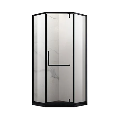 80*80 Luxury black doamond pivot shower room walk in bath glass shower door enclosure