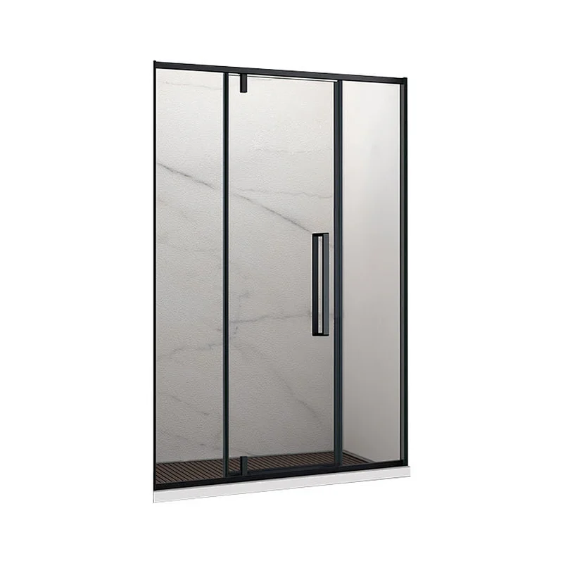 Fashionable Design Bathroom Shower Room Pivot Shower Door Black Frame Glass Door