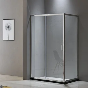 EBR sliding Shower door aluminum cerramiento cristal bath screen 6mm clear glass