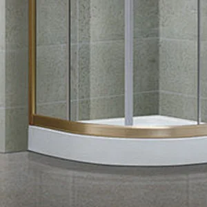 Gold Material Aluminum 4 Panels Sliding With Framed Shower Enclosure
