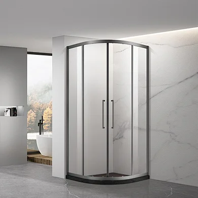Western Europe Luxury shower room hotel style glass double sliding shower door cabin enclosure