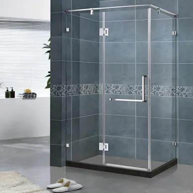 Stylish Stainless Steel Frameless Clear Tempered Glass Hinge Shower Enclosures