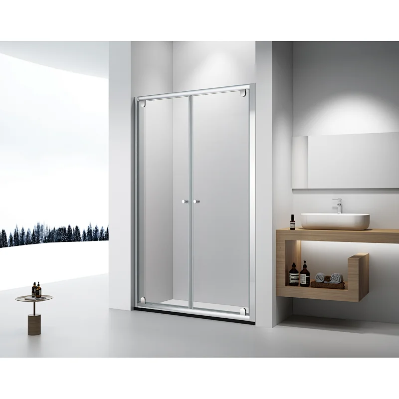 Shower Door Hinge Hardware Bathroom Silver Frame Glass Enclosure 2 Side Pivot Shower Door
