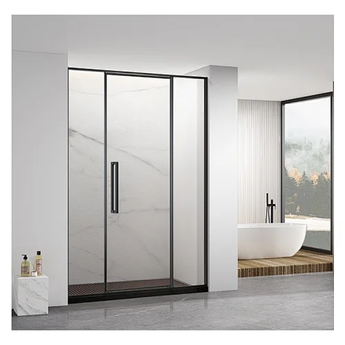  Rectangle Shower Room Glass Panels 3 Side Black Framed Shower Screen Enclosure