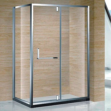 304 latest stainless steel frame matte silver bathroom cabin double-open tempered glass shower door transparent sales blue stone