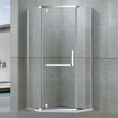 Luxury Semi Frameless Diamond Shape Hinge Shower Enclosure