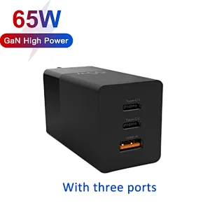 PD65W 3 ports wall charger USB-A and Type C for ipad, mobile phone, Game device