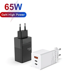 USB A+2 Type C ports charger portable traveling Gan 65W charger for phone and laptop with 2 years warranty
