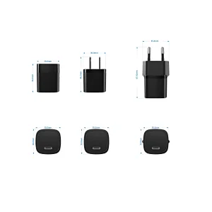 Free samples EU US UK AU Portable Fast Mobile Charging TYPE C travel Adapter 20w PD Wall power adapter