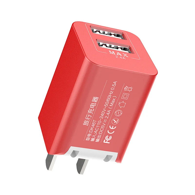 Customized portable good quality travel home fast charger 5V 2A usb wall adapter phone charger
