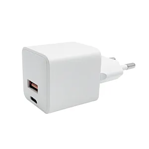Nuevo diseño OEM Logo Gan 30W Tipo C USB-A MINI 5V 3A 7V 2.85A 12V 2.55A 20V 1.5A cargador de teléfono con cable de datos micro USB