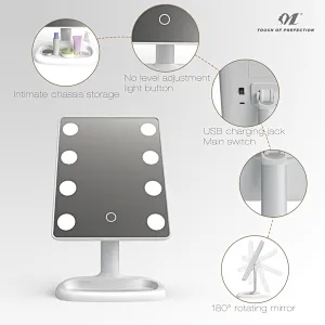 8 leds hollywood vanity mirror with lights desk makeup mirror.