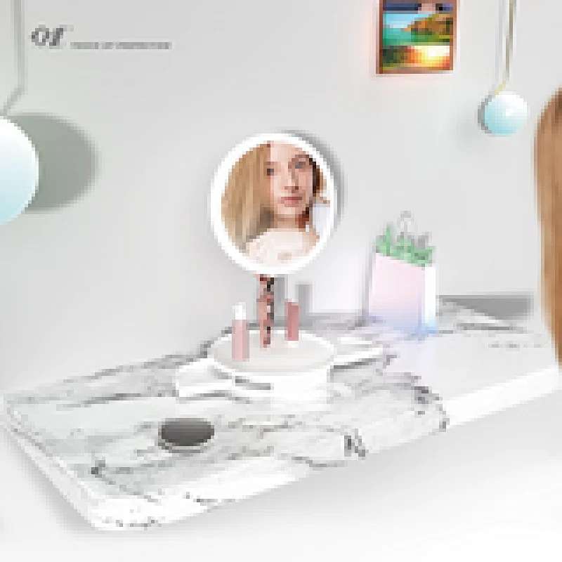 New led lighted makeup mirror with 10X Magnifiying base storage drawer are a vanity lights mirror.