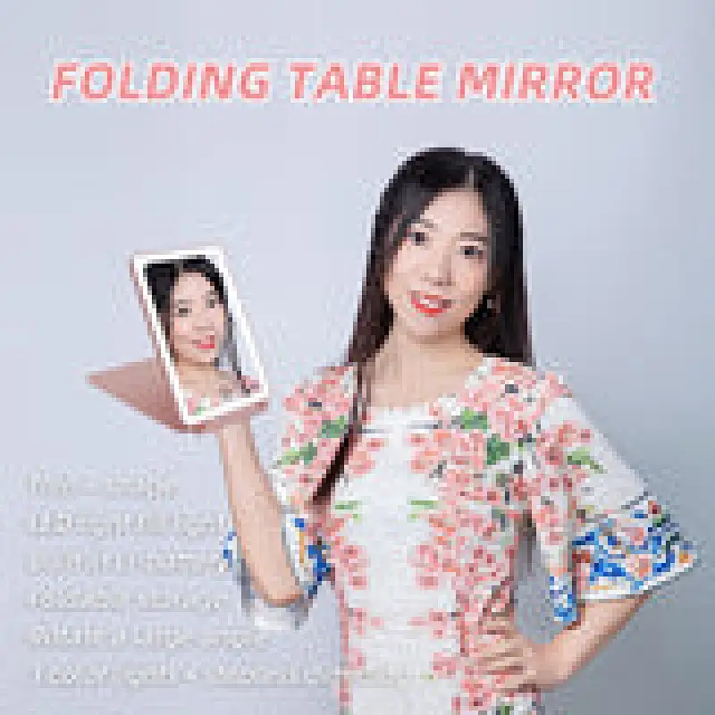 Folding table mirror