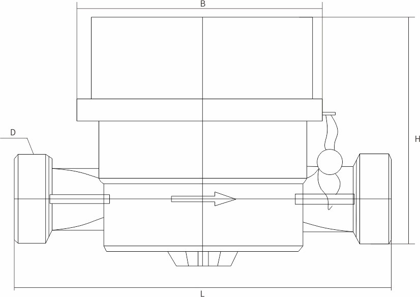 Singe Jet Dry Type Vane Wheel IT Model 2 Water Meter , 1 meter of water