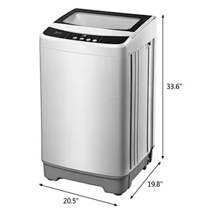 Fully-Automatic Washing Machine Portable Compact Laundry Washer Spin With Drain Pump 110V 60Hz,10 Programs 8 Water Level