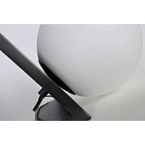Olivia Bronze Quartz Clock Opal Glass Ball Bedside Table Lamp For Living Room