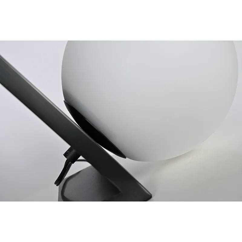Olivia Bronze Quartz Clock Opal Glass Ball Bedside Table Lamp For Living Room
