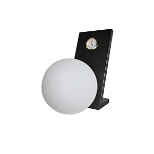 Olivia Bronze Quartz Clock Opal Glass Ball Bedside Table Lamp For Living Room