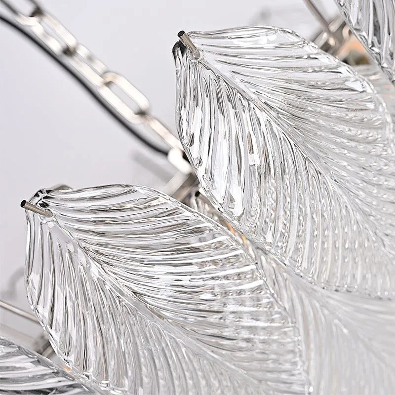 Luxury Modern Leaves Glass Chandelier