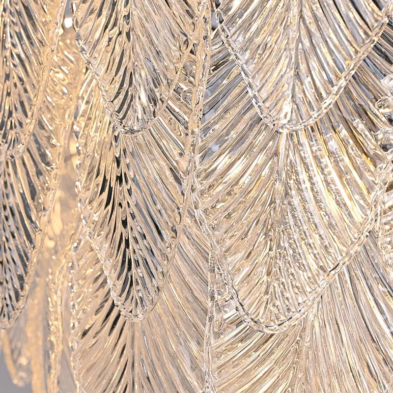 Luxury Modern Leaves Glass Chandelier For Living Room