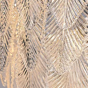 Luxury Modern Leaves Glass Chandelier For Living Room