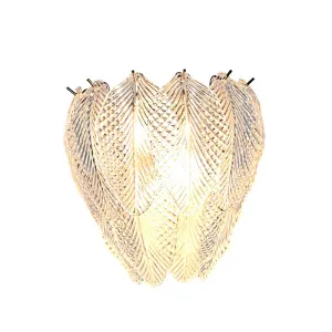 Stylish Design Filled Smooth Overall Shape Cozy Leaf Glass Wall Lamp