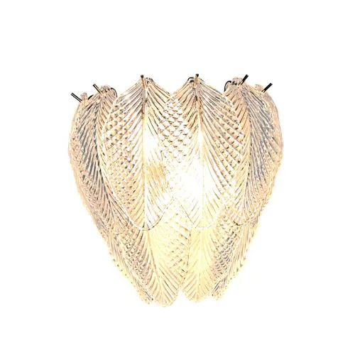 Stylish Design Filled Smooth Overall Shape Cozy Leaf Glass Wall Lamp