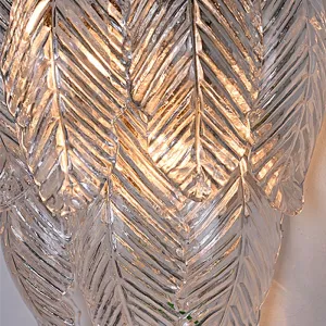 Beauty Line Texture Glass Leaves Wall Lamp