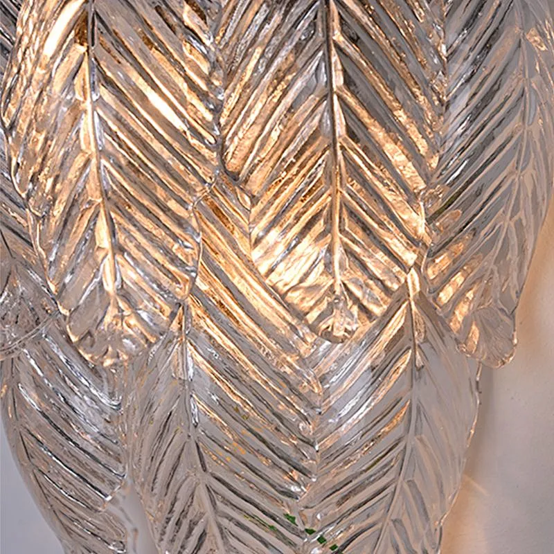 Beauty Line Texture Glass Leaves Wall Lamp