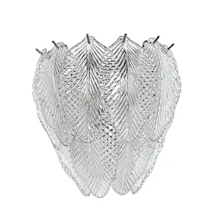 Stylish Design Filled Smooth Overall Shape Cozy Leaf Glass Wall Lamp