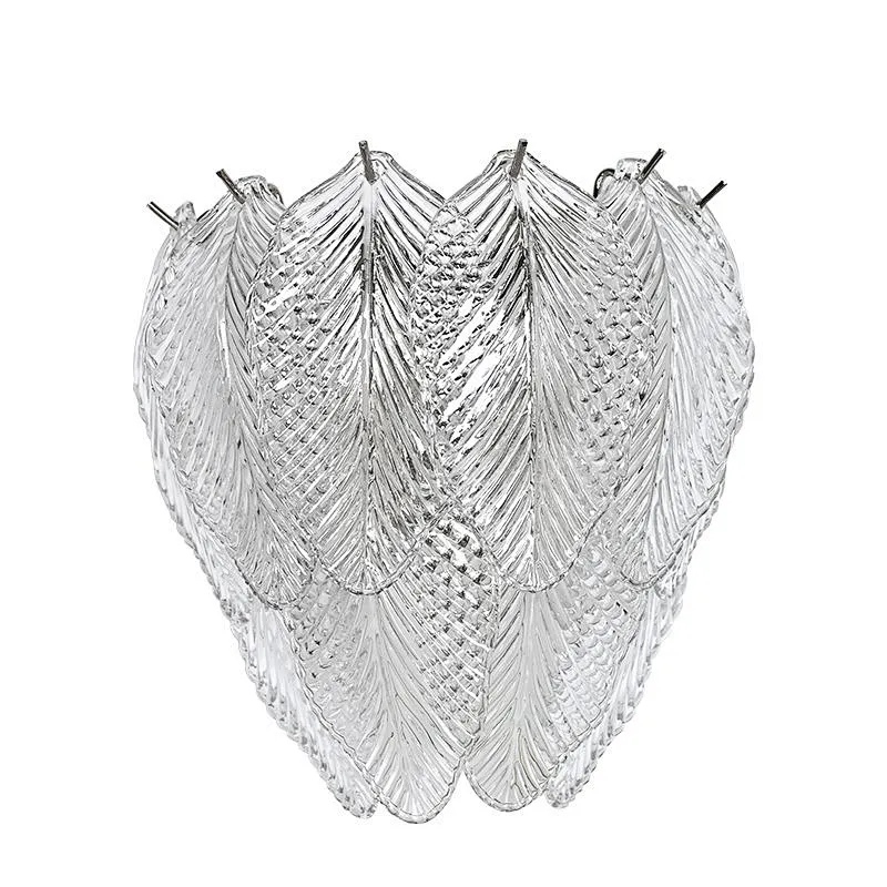 Stylish Design Filled Smooth Overall Shape Cozy Leaf Glass Wall Lamp