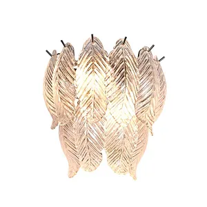 Beauty Line Texture Glass Leaves Wall Lamp