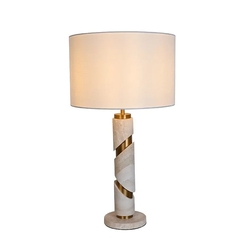 travertine lamp table
