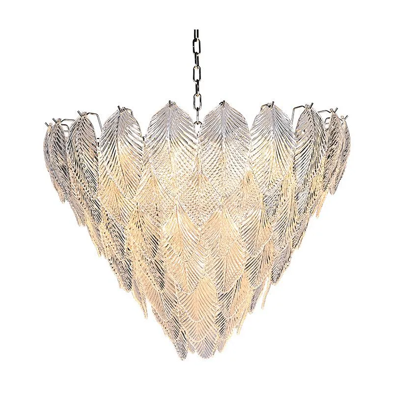 Luxury Modern Leaves Glass Chandelier For Living Room
