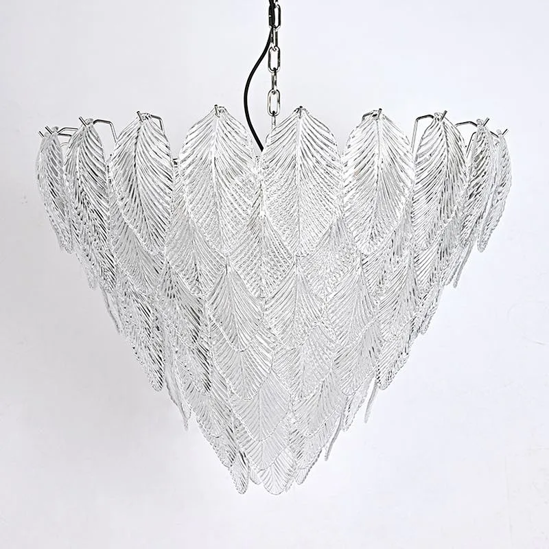 Luxury Modern Leaves Glass Chandelier For Living Room