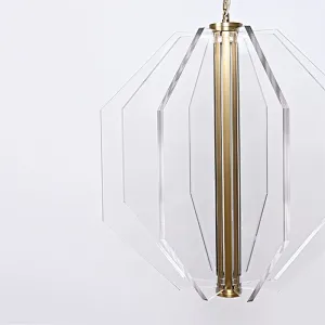 LED Octagonal acrylic hanging restaurant pendant light for dining room