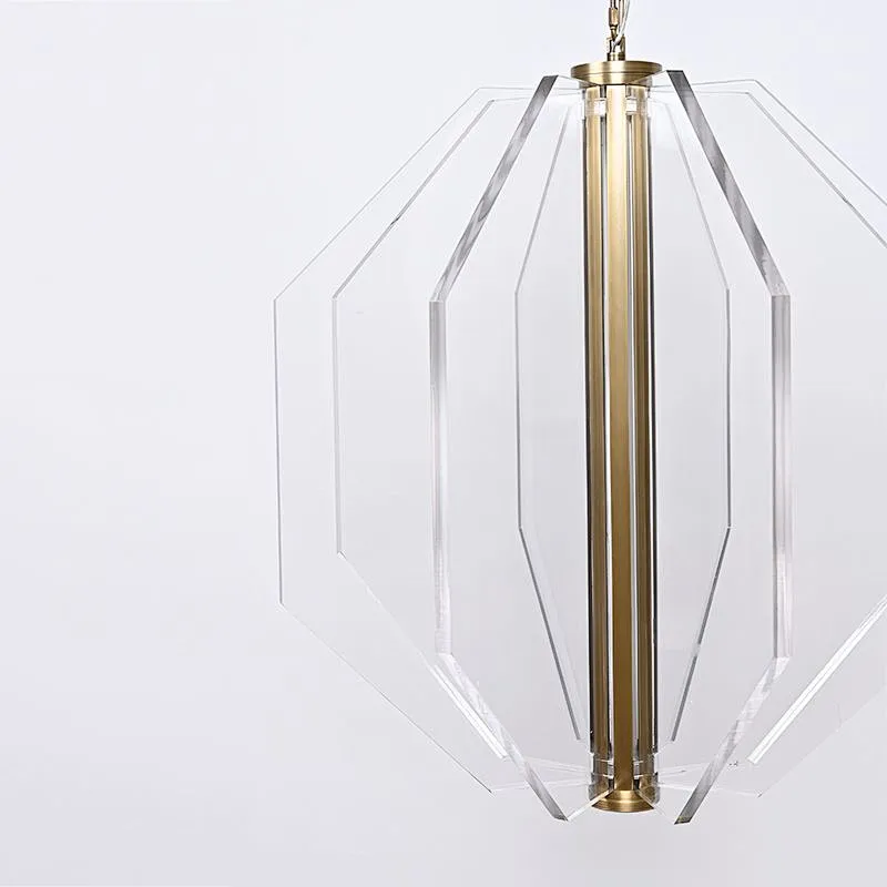 LED Octagonal acrylic hanging restaurant pendant light for dining room