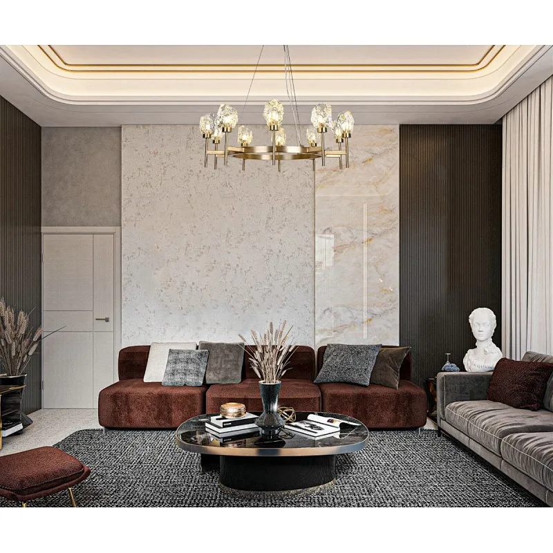 Modern Luxury Decorative Irregular Solid Crystal Glass Chandelier