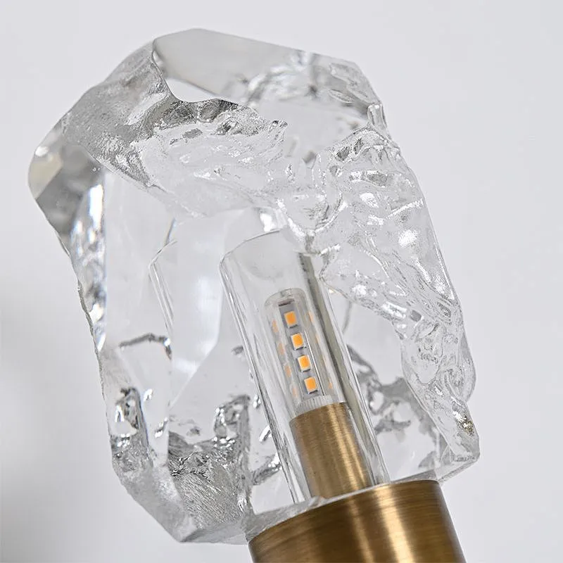 Single Head Solid Wall Lamp Clear Irregular Crystal Glass Wall Sconce