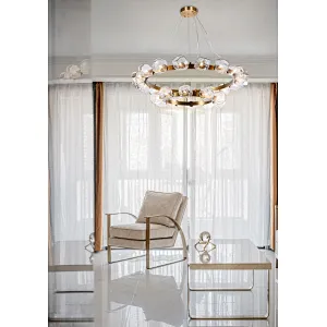 Polyhedral art glass chandelier antique brass pendant light