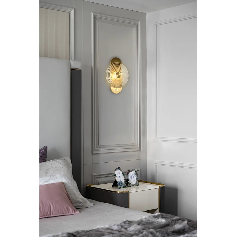 Modern Forms LED Dimmable Circular Ripple Glass Wall Lamp Indoor Wall Sconce