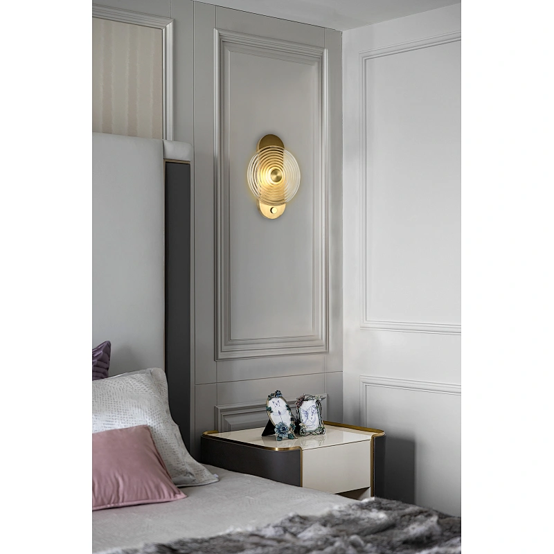 Modern Forms LED Dimmable Circular Ripple Glass Wall Lamp Indoor Wall Sconce