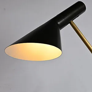 Modern style simple black Aluminum Cone Slanted Shade marble base desk reading lamp