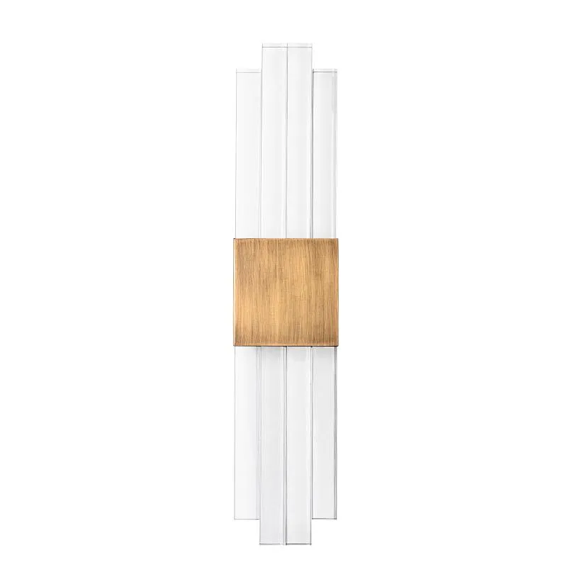 Antique brass acrylic columns wall lamp for hotel and home decor