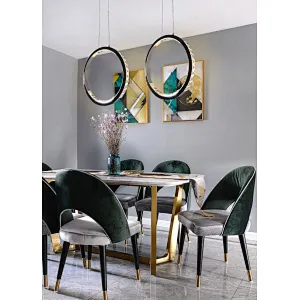 Hanging crystal glass LED ring pendant light ceiling light for dinning room