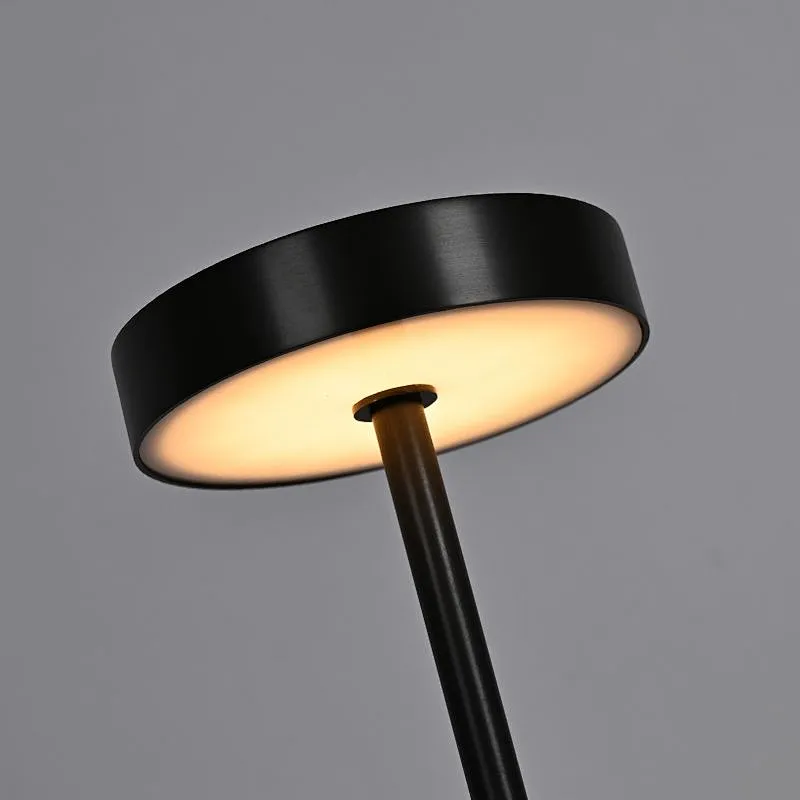 Mini Cordless LED Lamp Black Rechargeable Portable Table Light