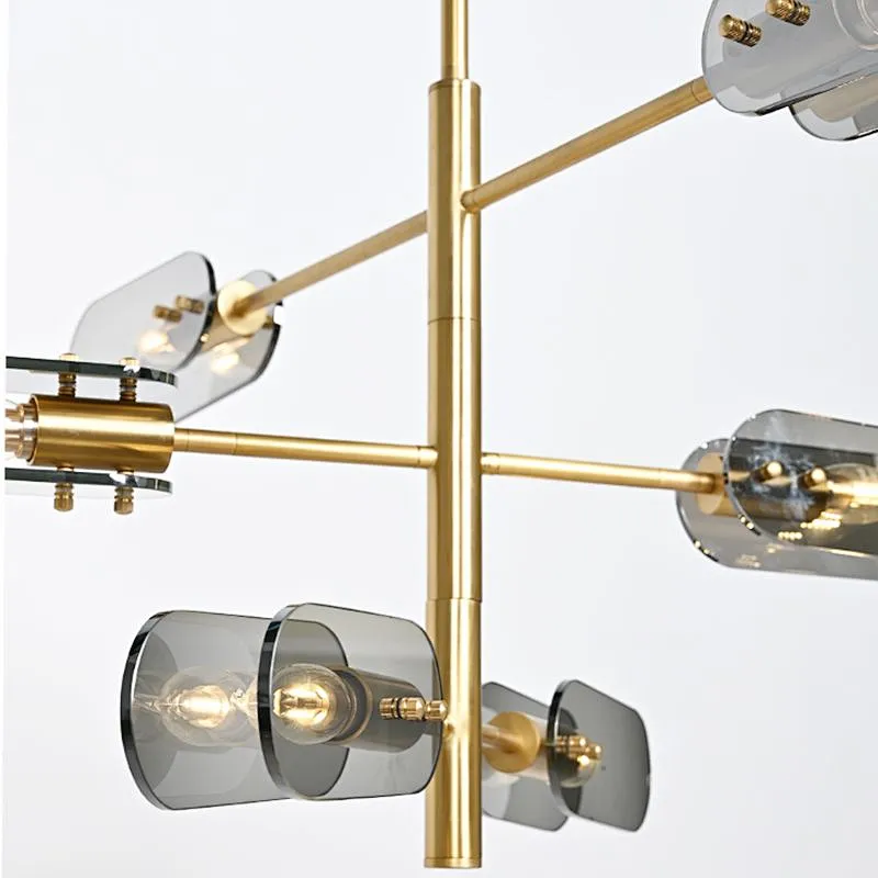 Modern smoky glass restaurant chandelier