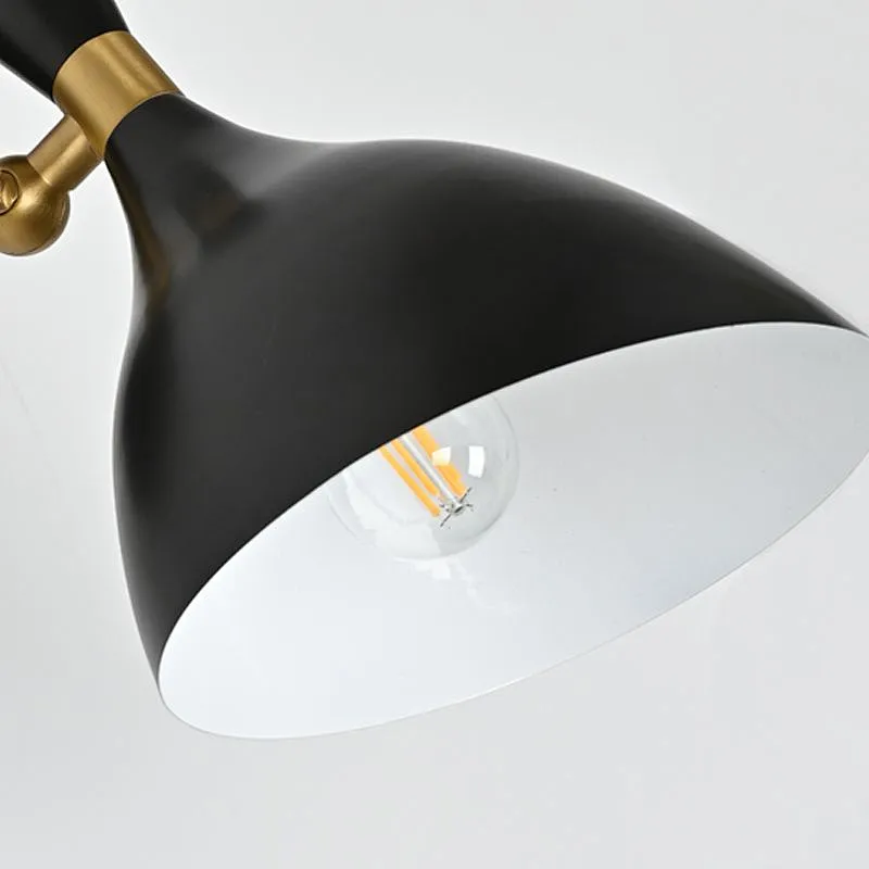 Simple Black Swing Shade Antique Brass Decorative Scone Wall Reading Lamp