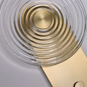 New Design Rotation Dimmable Button Led Wall Light Circular Ripple Glass Wall Lamp